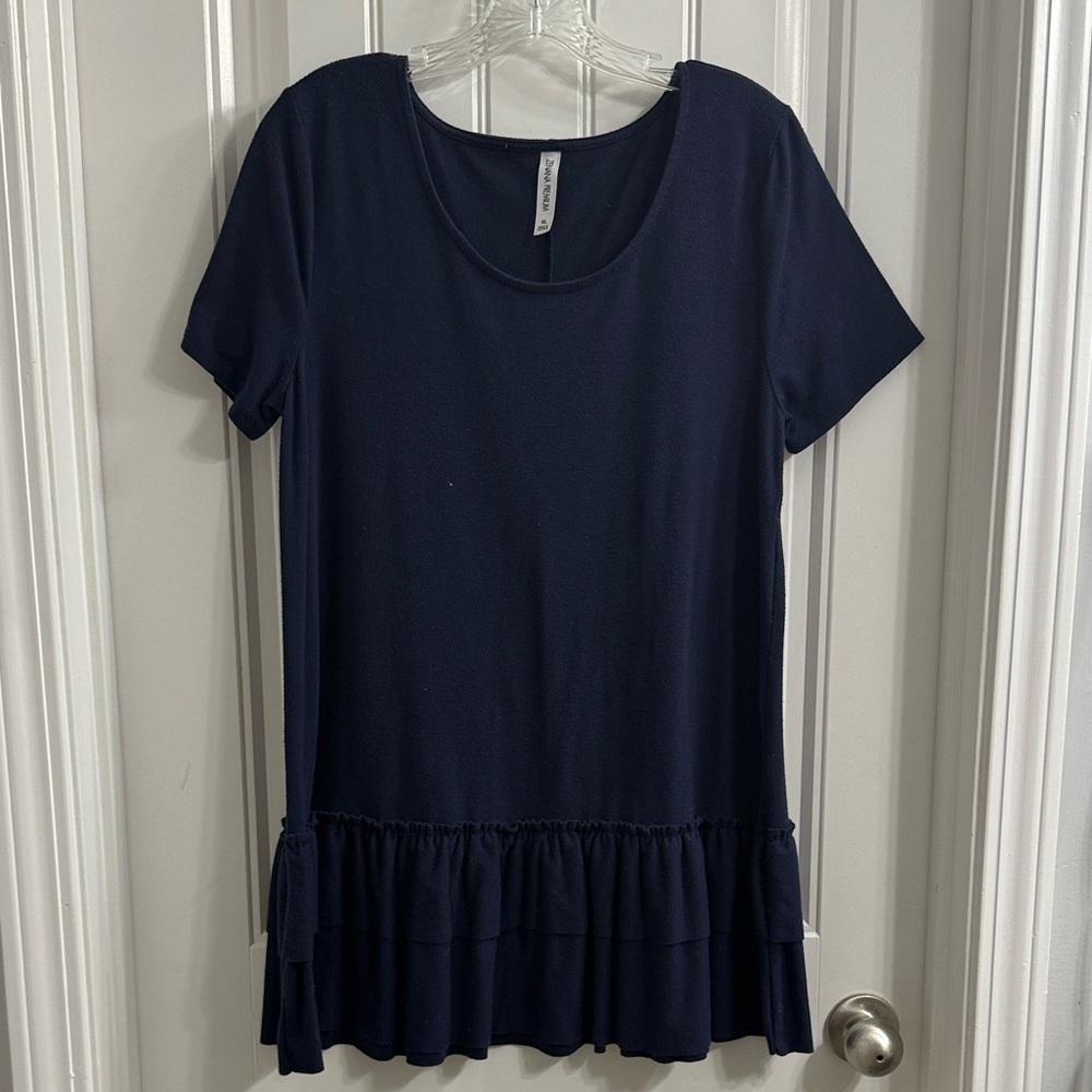 Zenana Outfitters Navy Short Sleeve Top